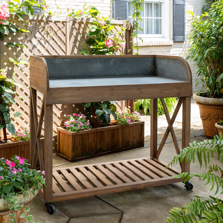Park Hill Wood Potting Bench Wayfair